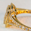 0.68ct Faceted Natural Diamond 18k Yellow Gold Engagement Ring - 10US06